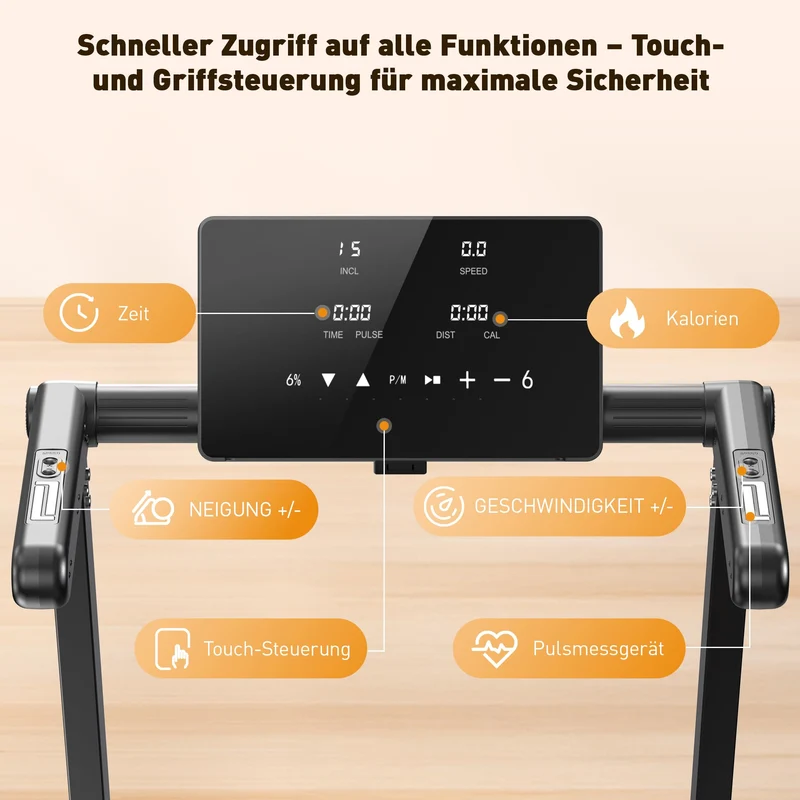 JAGJOG Laufband klappbar mit 15% Steigung, 3,5 PS Motor, 12 HIIT-Programme, App-Steuerung, für Zuhause