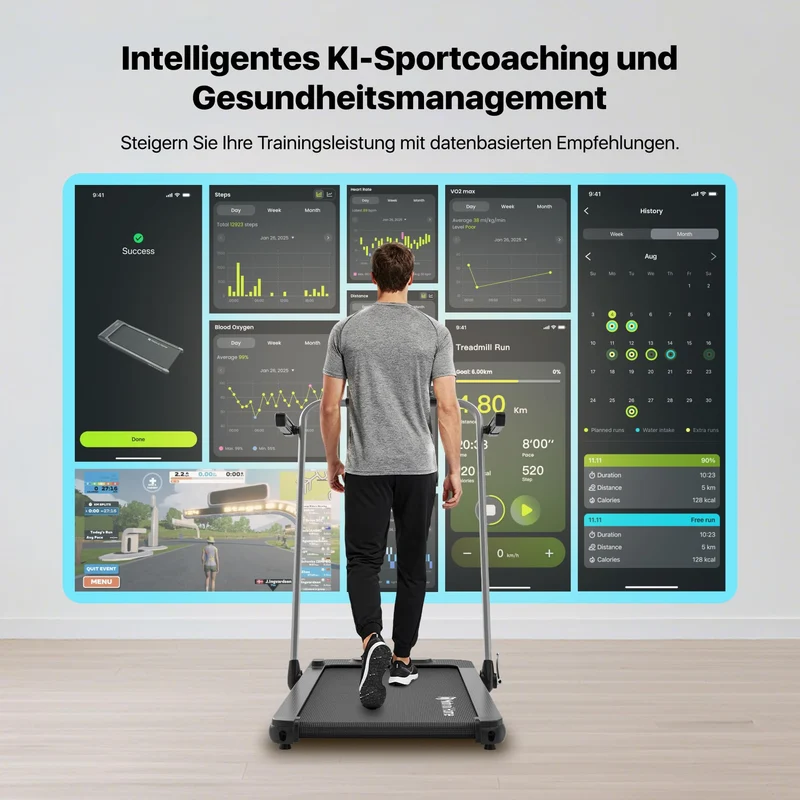 Mobvoi Home Laufband SE klappbar – 2,5 PS Motor, 12 km/h, KI-App, kompakt & leise, 120 kg Belastbarkeit