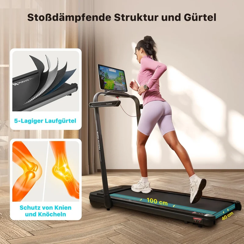 Mobvoi Home Laufband SE klappbar – 2,5 PS Motor, 12 km/h, KI-App, kompakt & leise, 120 kg Belastbarkeit
