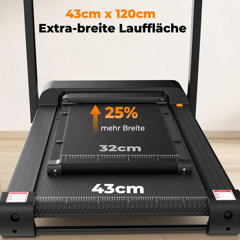 JAGJOG Laufband klappbar mit 18% automatischer Steigung, 4,5 PS Motor, 16 km/h, 180 kg Belastbarkeit, LED-Display