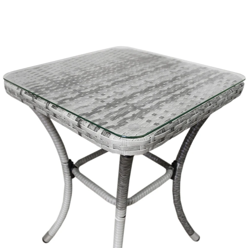 Jardí Rattan Bistro Set Hellgrau