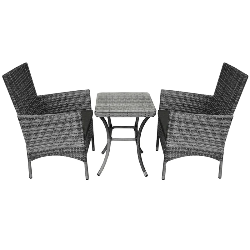 Jardí Rattan Bistro Set Grau