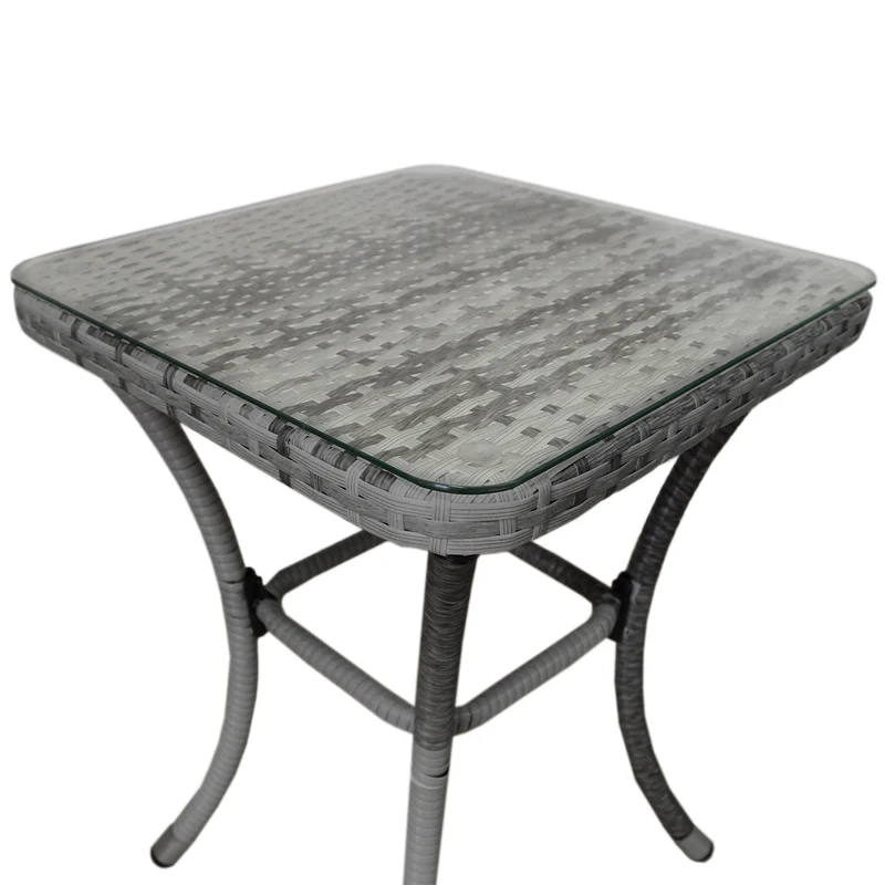 Jardí Rattan Bistro Set Grau