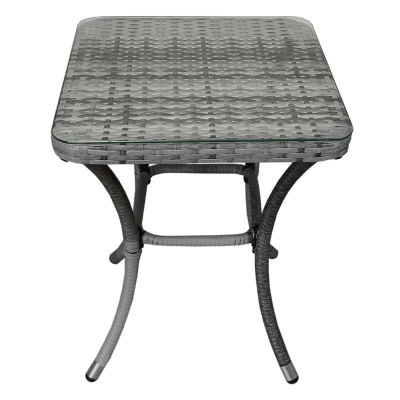 Jardí Rattan Bistro Set Grau