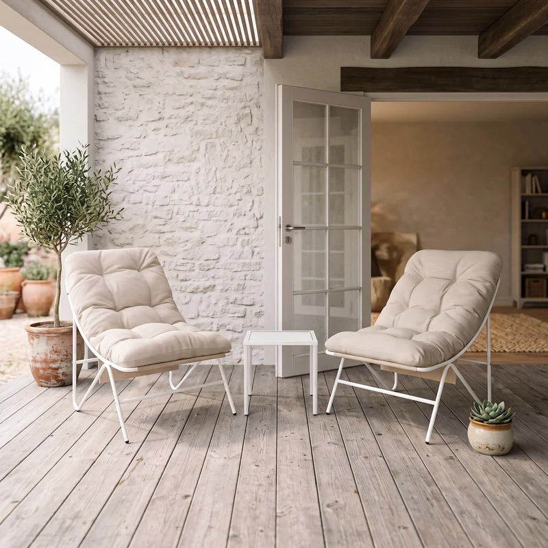 3-Teiliges Bistro-Set – Creme