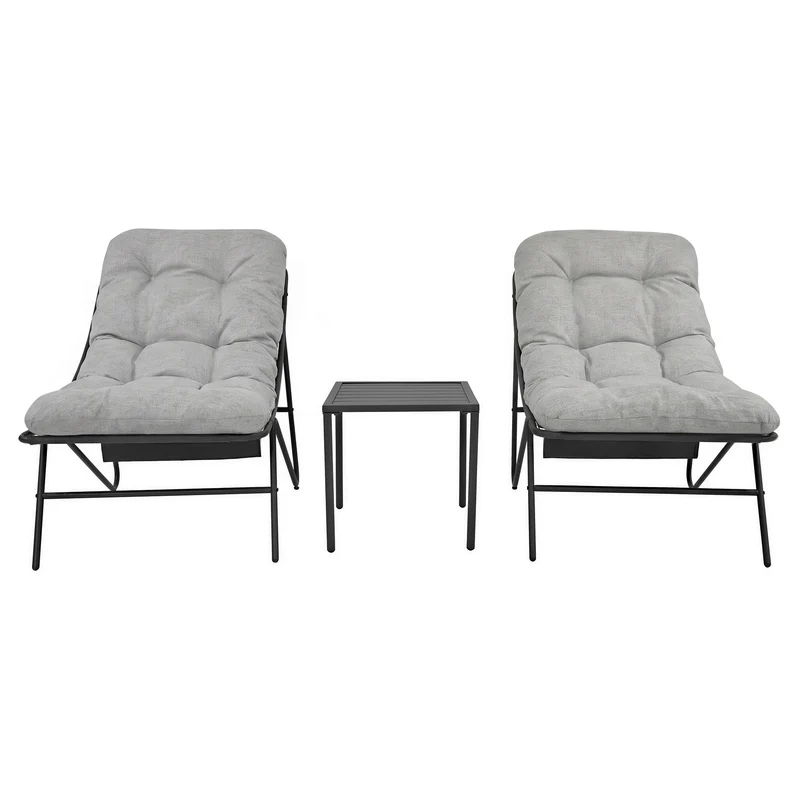 3-Teiliges Bistro-Set – Grau