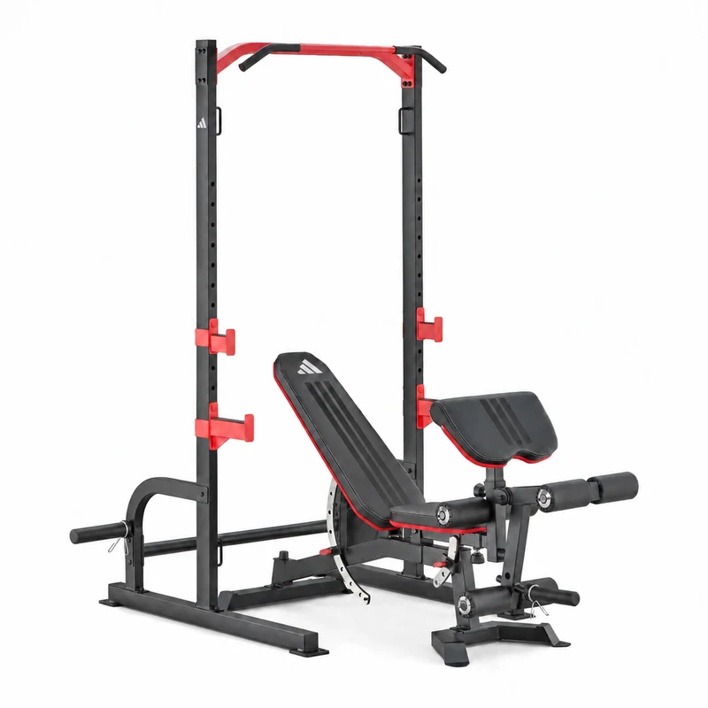 adidas Power Rack Set inkl. Utility Bench mit Bizeps-Curlpult & Beincurler