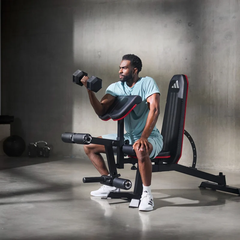 adidas Cable Crossover Set inkl. Utility Bench mit Bizeps-Curlpult & Beincurler