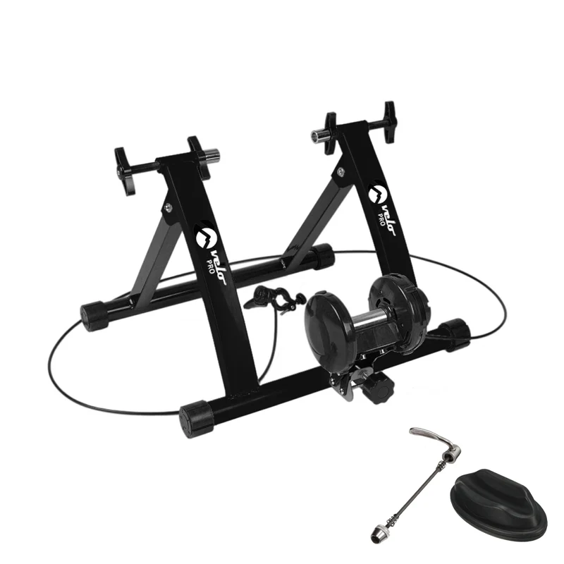 Flüssigkeits-Rollentrainer Velo Pro Schwarz mit Matte