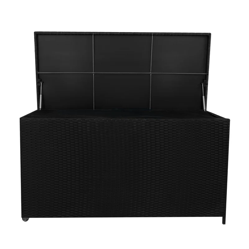 Rattan-Kissen-Auflagenkiste 700L – Schwarz