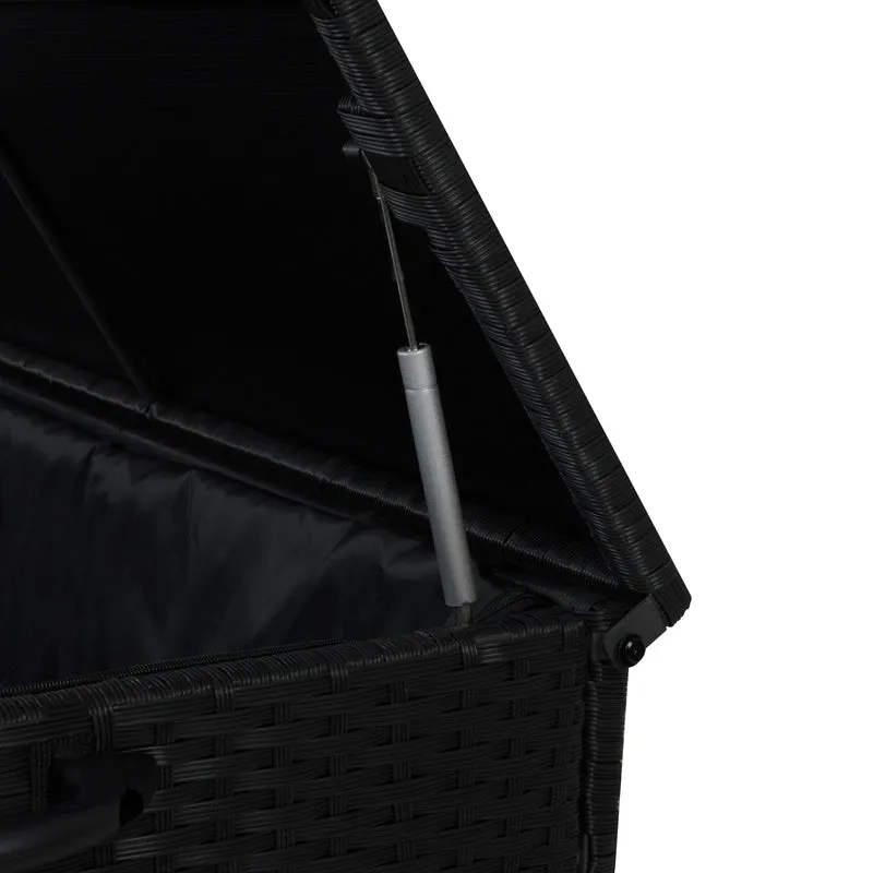 Rattan-Kissen-Auflagenkiste 700L – Schwarz