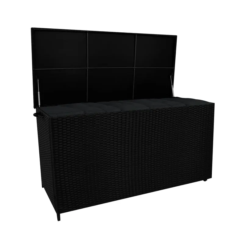 Rattan-Kissen-Auflagenkiste 700L – Schwarz