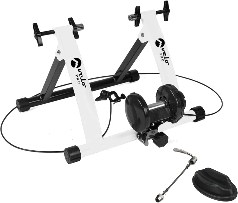 Magnetischer Rollentrainer Velo Pro Weiß mit Matte