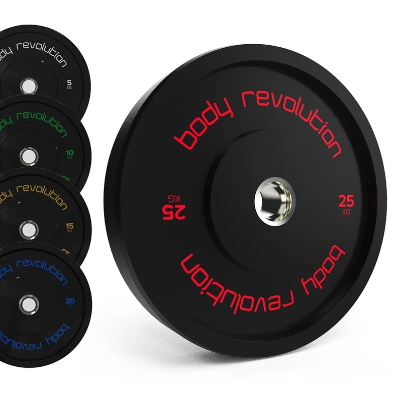 Body Revolution Olympisches Bumper‑Scheiben Set 150 kg – Schwarz