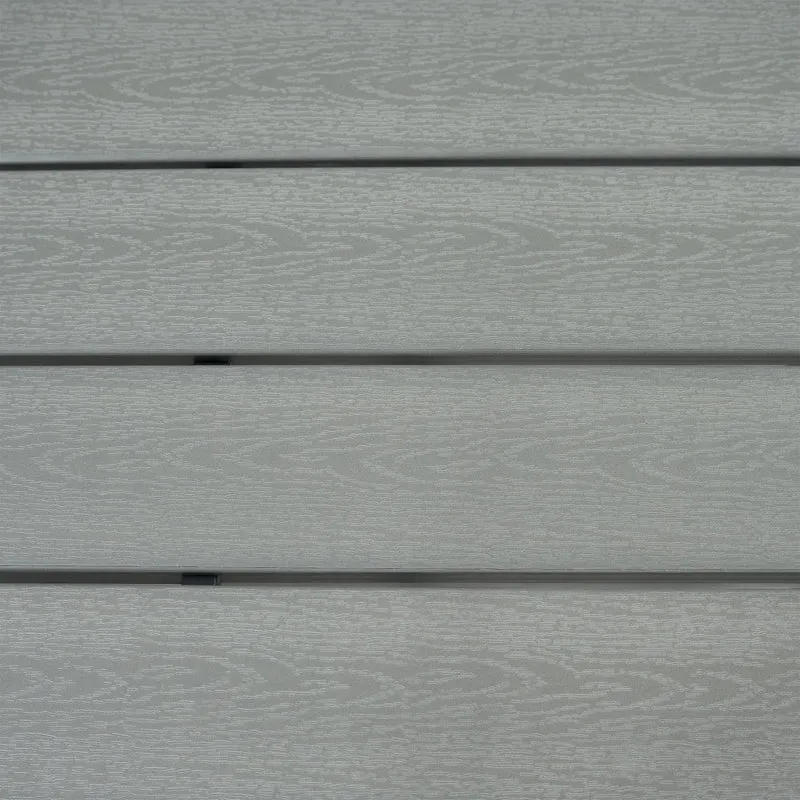 Rattan Eckset mit Verbundstoff-Tisch – Grau