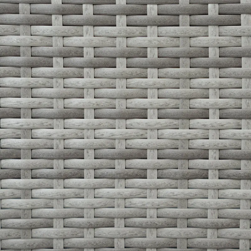 Rattan Eckset mit Verbundstoff-Tisch – Grau