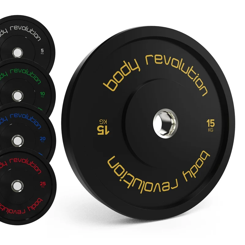 Body Revolution Olympische Bumper-Platten 60kg Schwarz
