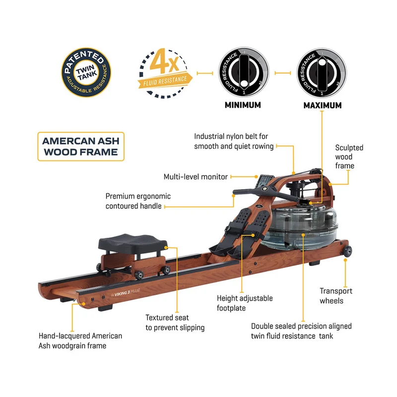 Fluid Rower Rudergerät Viking 3 PLUS