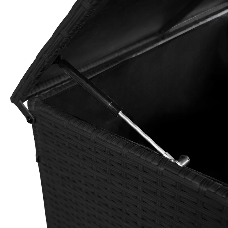 Aluminium 5-teiliges Ecksofa-Set mit schwarzer Rattan-Aufbewahrungsbox - Anthrazitgrau