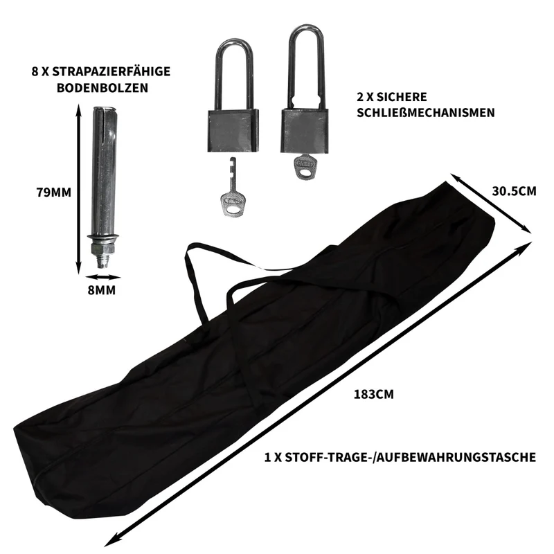 Motorrad-Schutzzelt L - Schwarz