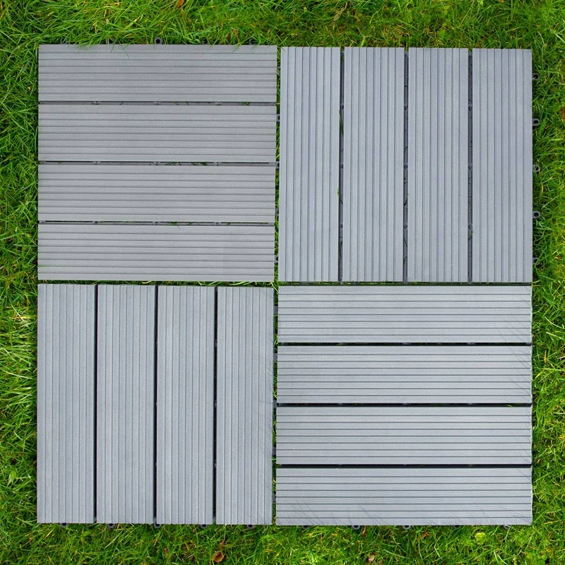 66 Terrassenfliesen WPC 30 x 30 cm - Grau