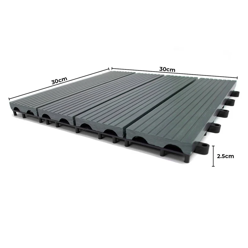 66 Terrassenfliesen WPC 30 x 30 cm - Grau