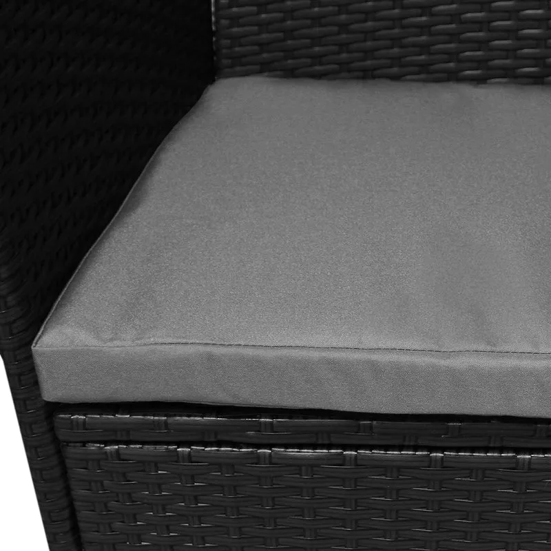 Jardí Rattan Bistro Set Schwarz