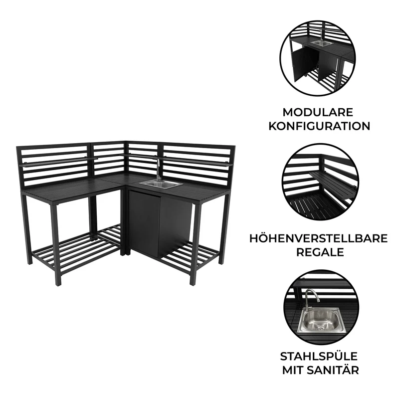 Aluminium 3-teiliges Küchen-Set für Außenbereich