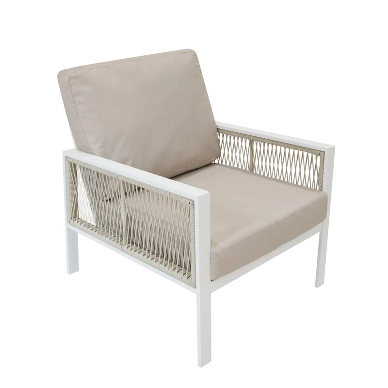 4-teilige Aluminium-Sofagarnitur – Weiß