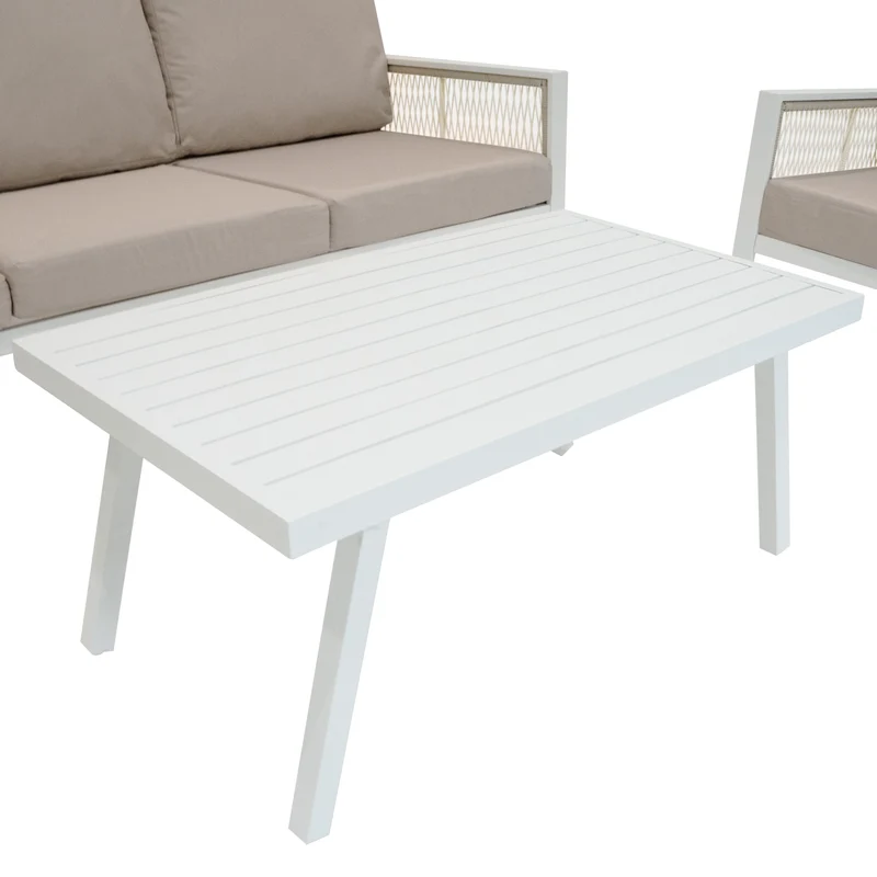 4-teilige Aluminium-Sofagarnitur – Weiß