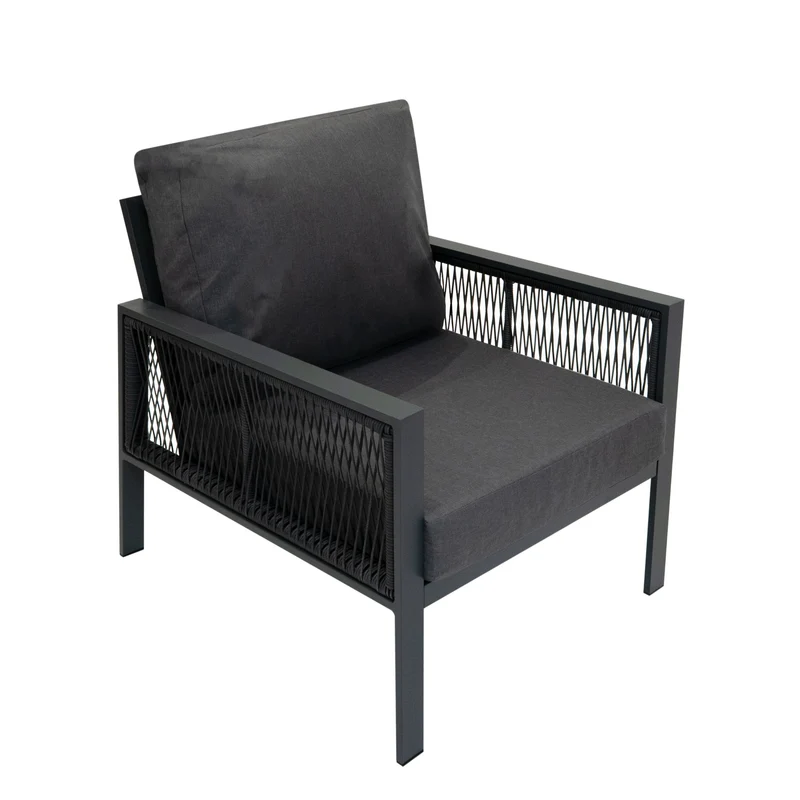 4-teilige Aluminium-Sofagarnitur – Anthrazitgrau