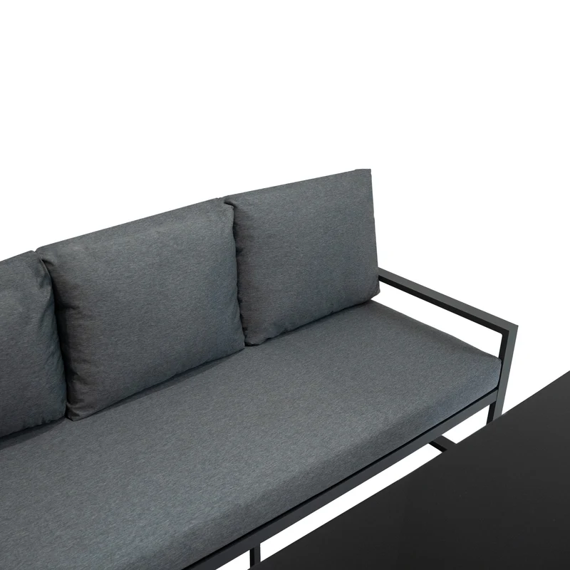 Aluminium 5-teiliges Ecksofa-Set - Anthrazitgrau