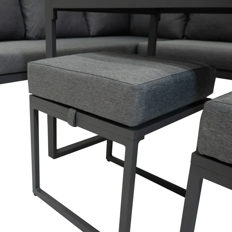 Aluminium 5-teiliges Ecksofa-Set - Holz