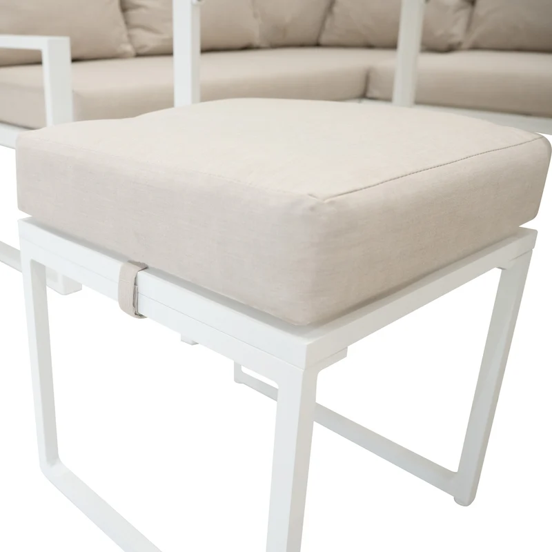 Aluminium 5-teiliges Ecksofa-Set - Weiß