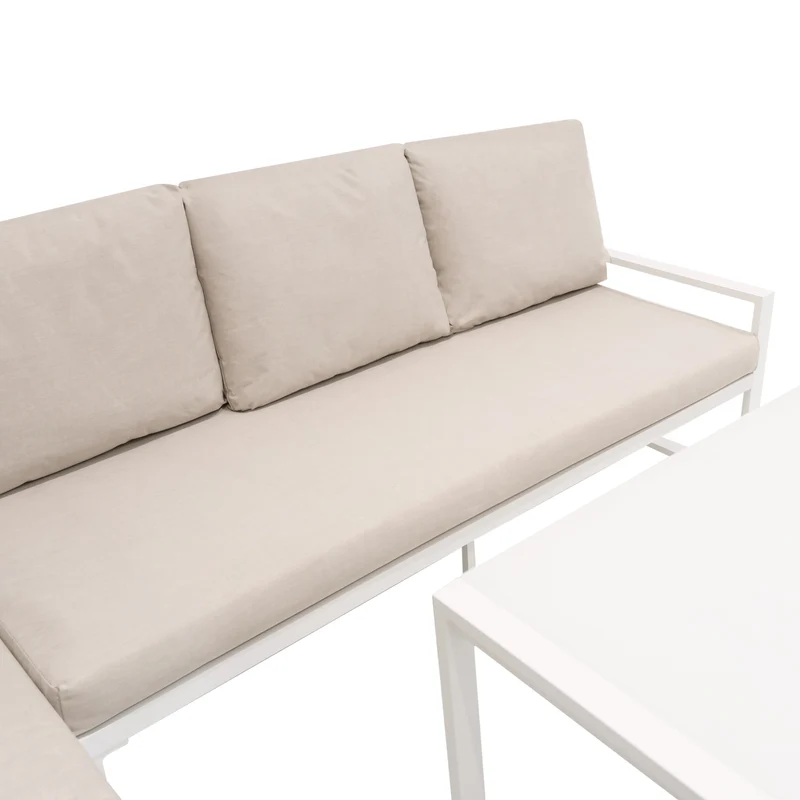 Aluminium 5-teiliges Ecksofa-Set - Weiß