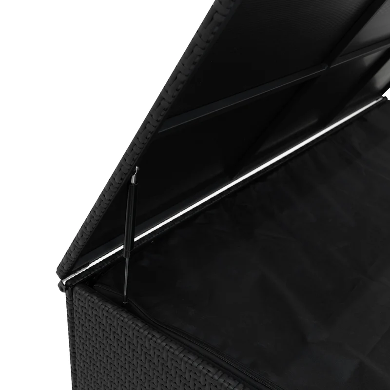 Rattan Modulares 7-teiliges Möbelset mit Aufbewahrungsbox 700L - Schwarz