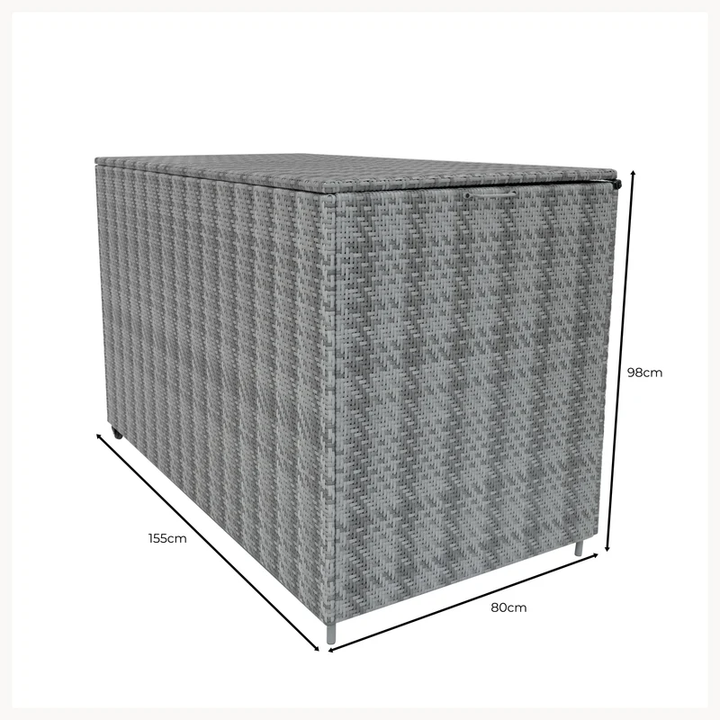 Rattan Modulares 7-teiliges Möbelset mit Aufbewahrungsbox 996L - Grau