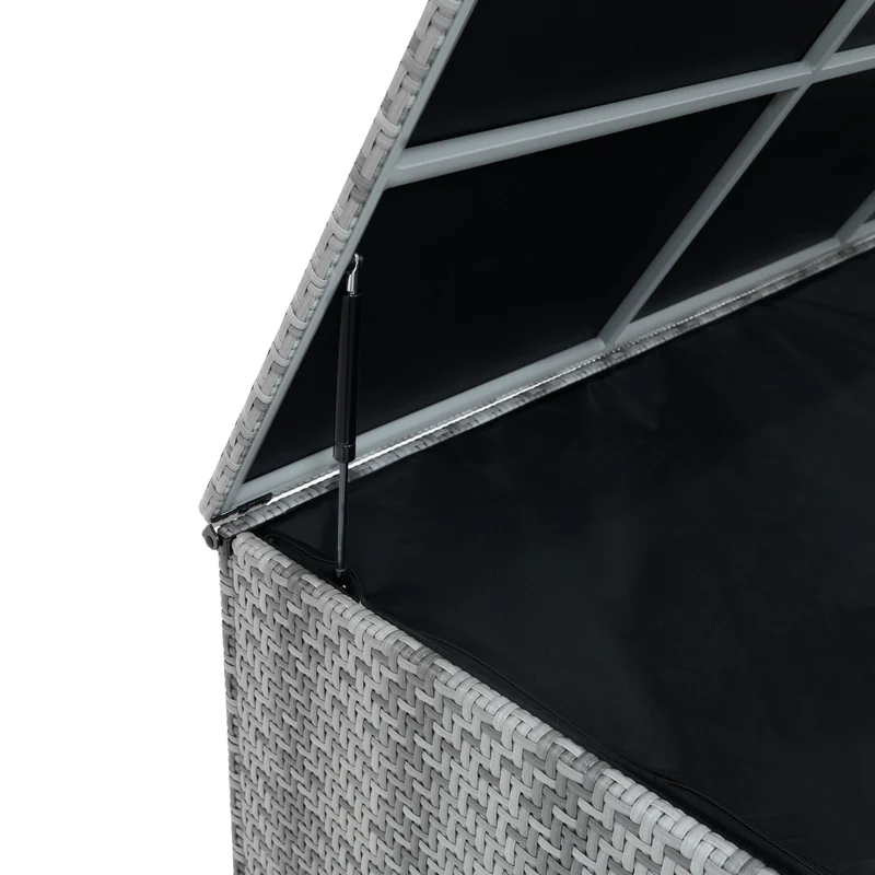 Rattan Modulares 7-teiliges Möbelset mit Aufbewahrungsbox 700L - Grau