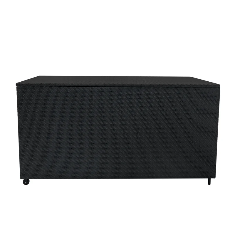 Rattan Modulares 6-teiliges Möbelset mit Aufbewahrungsbox 700L - Schwarz