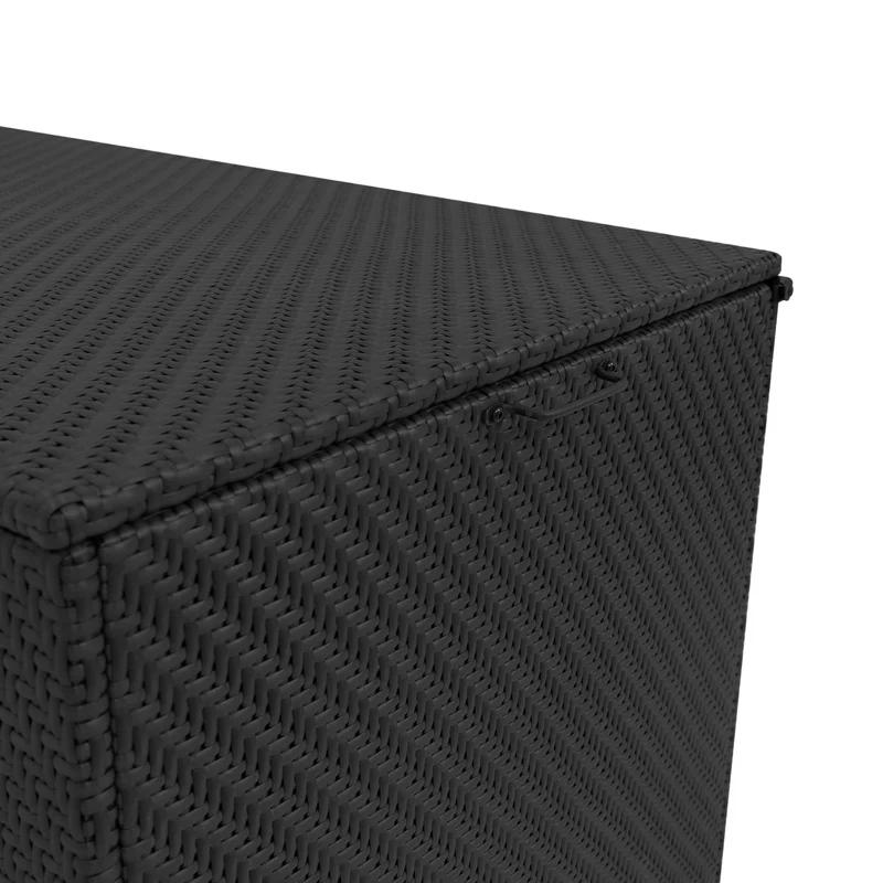 Rattan Modulares 6-teiliges Möbelset mit Aufbewahrungsbox 700L - Schwarz