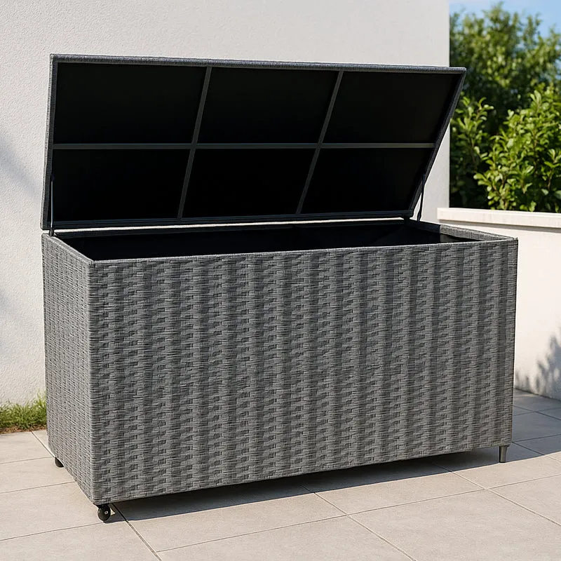 Rattan Modulares 6-teiliges Möbelset mit Aufbewahrungsbox 996L - Grau