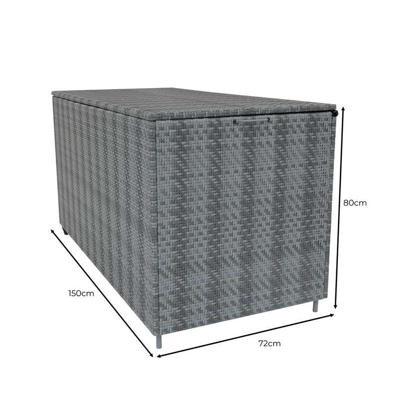 Rattan Modulares 6-teiliges Möbelset mit Aufbewahrungsbox 700L - Grau