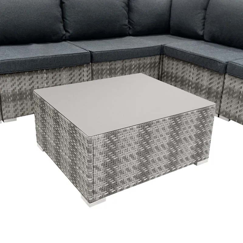 Rattan Modular 7-teiliges Möbelset – Grau