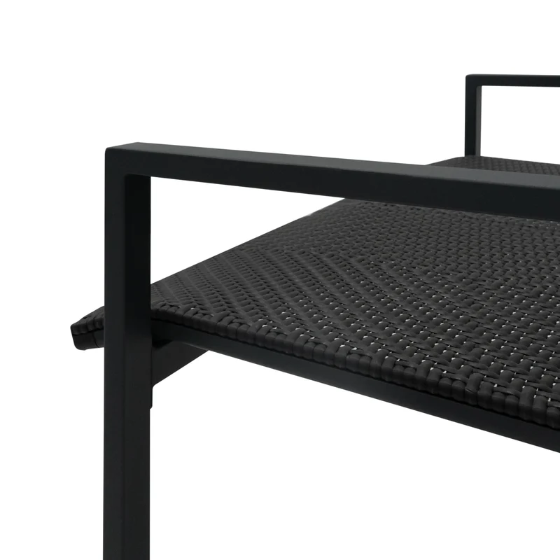 Rattan Terrassenmöbel Set - Schwarz