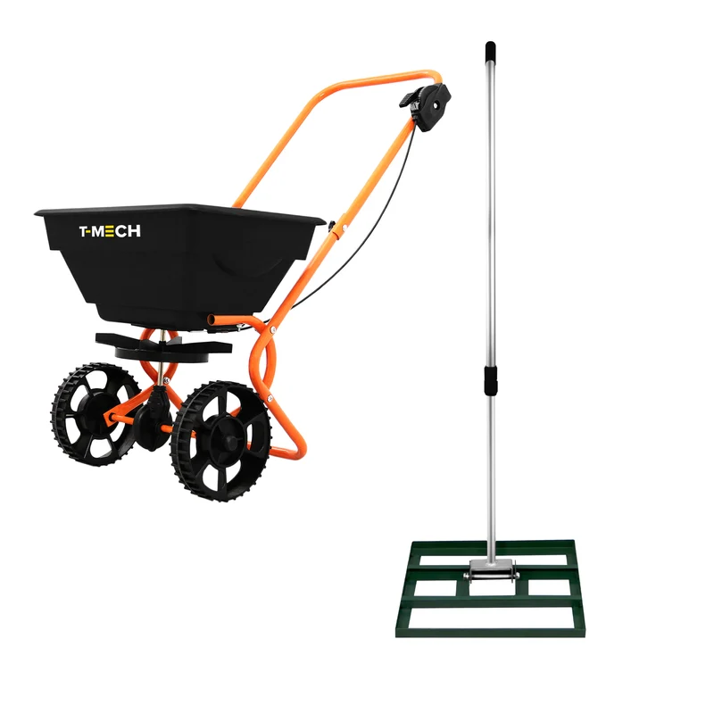 T-Mech Rasennivellierer und Rotationsstreuer 100cm – Grün