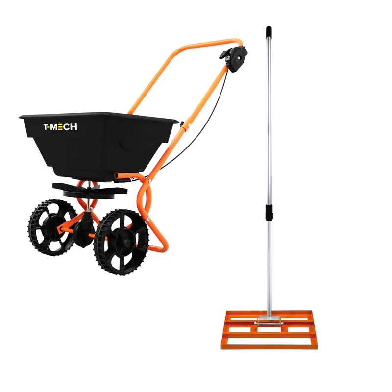 T-Mech Rasennivellierer und Rotationsstreuer 50cm – Orange