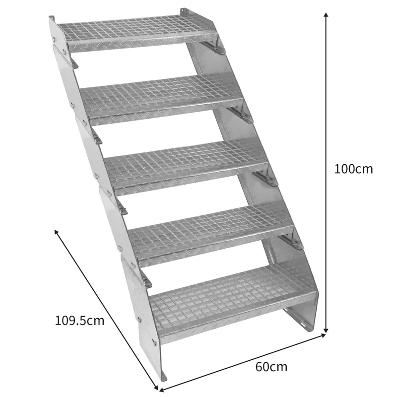 Verstellbare Fünfteilige Verzinkter Stahl Treppe – 600mm breit