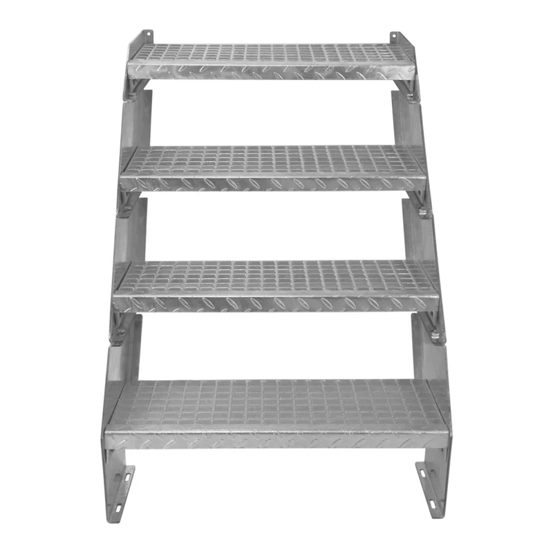 Verstellbare Vierteilige Verzinkter Stahl Treppe – 600mm breit