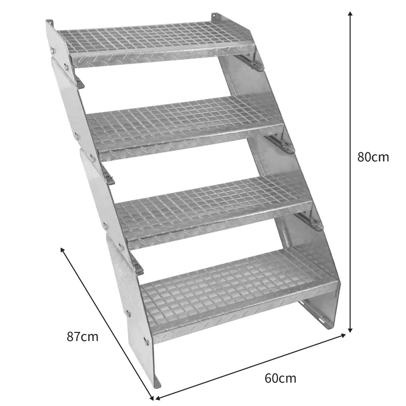 Verstellbare Vierteilige Verzinkter Stahl Treppe – 600mm breit