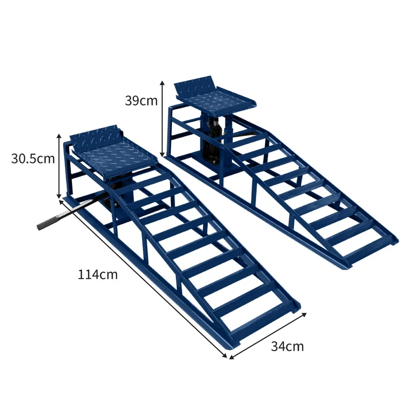 Auffahrrampen Set mit hydraulischem Wagenheber – 3T
